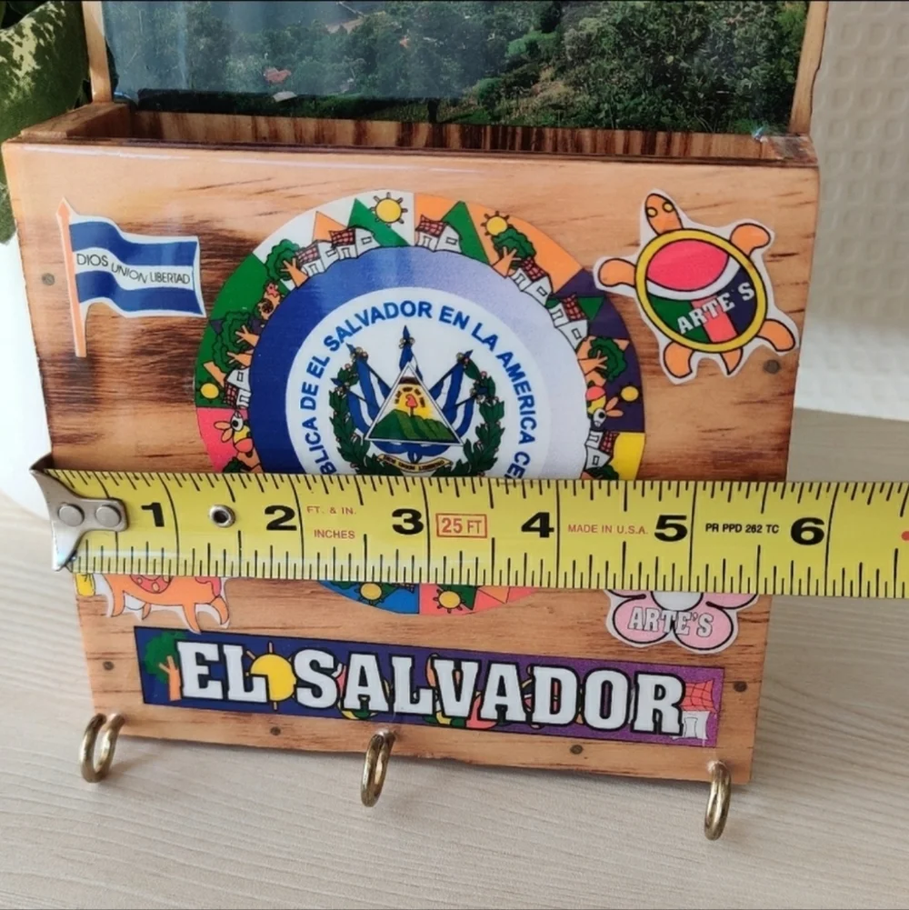 Wooden letter and key holder from El Salvador
